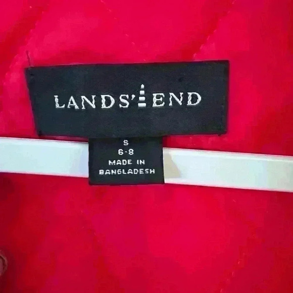 Lands’ End Red Puffer Ski Snow Winter Hoodie Jacket Size Small-EUC - Picture 2 of 5